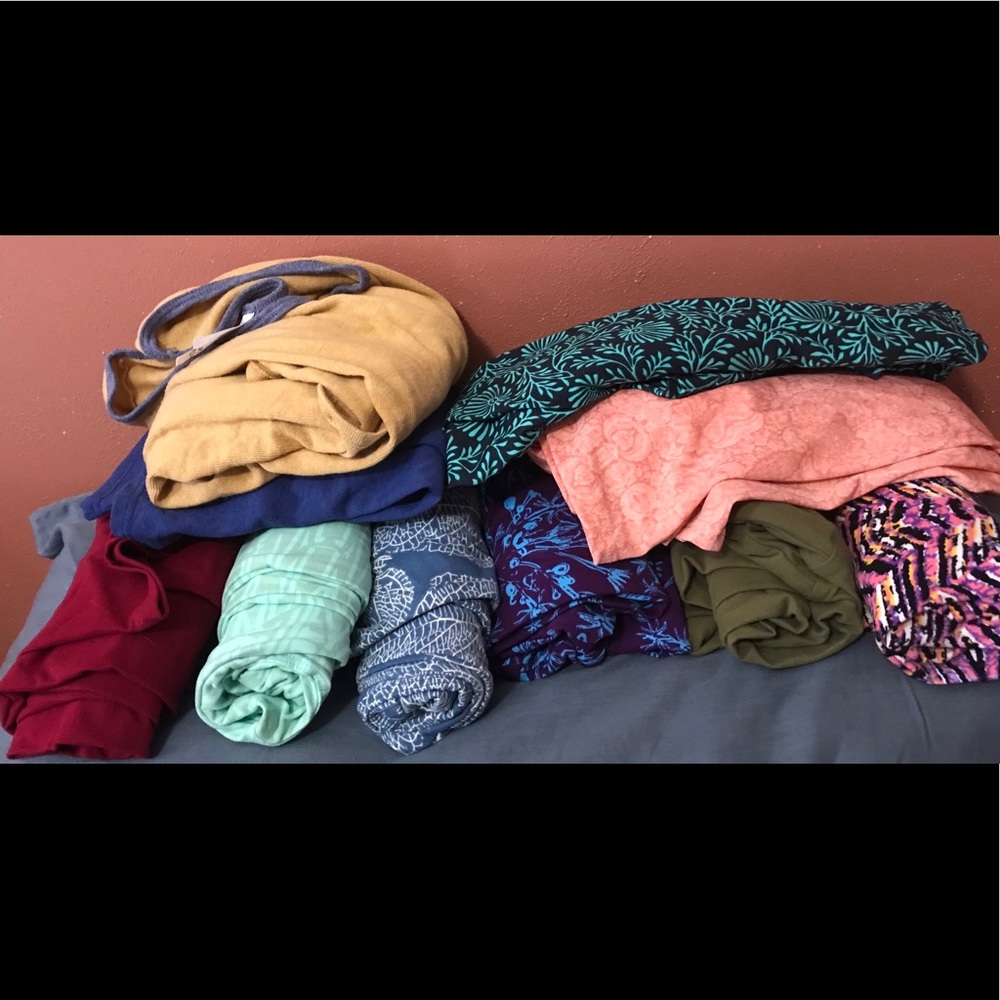 LuLaRoe clothing, 3 skirts, 6 leggings and shirt